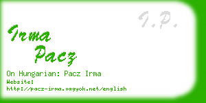 irma pacz business card